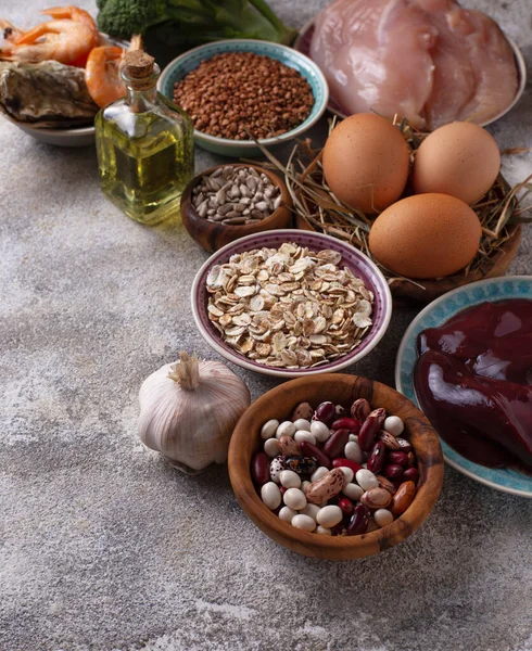 Fontes de produtos saudáveis de selénio . — Fotografia de Stock