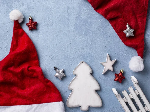 Fondo de Navidad con sombrero de Santa — Foto de Stock