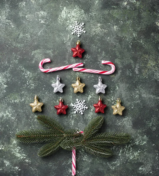 Creative Christmas tree made by stars — ストック写真