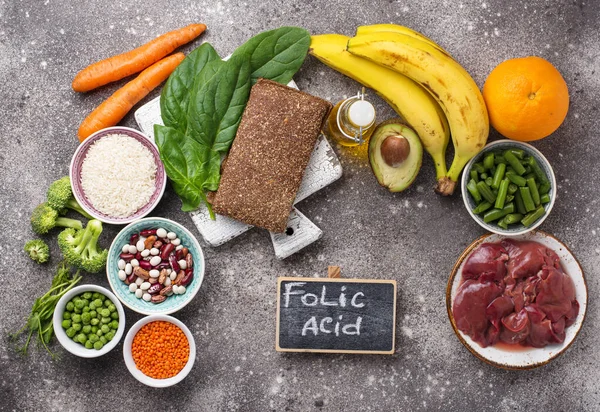 Food rich in folic acid — Stock Photo, Image