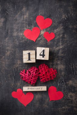 Kırmızı kalpli sevgililer günü arkaplanı