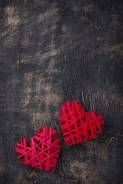 Valentines Day background with red hearts — Stock Photo, Image
