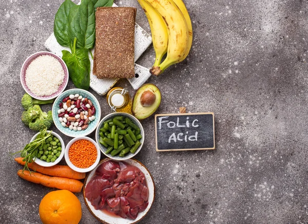 Alimentos ricos en ácido fólico — Foto de Stock