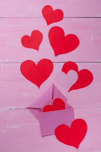 Valentines Day background on pink — Stock Photo, Image