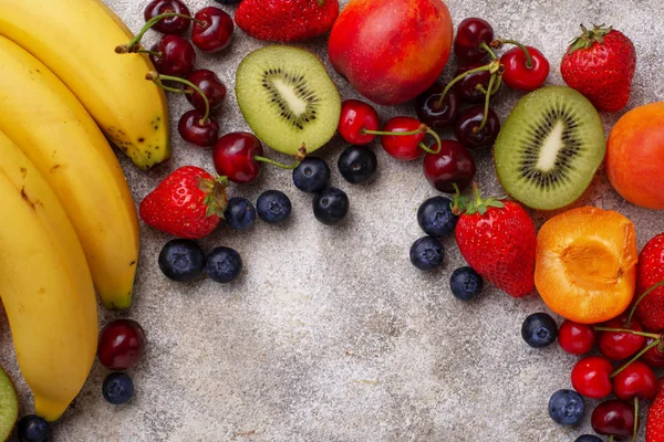 Frutas e bagas fundo de verão — Fotografia de Stock