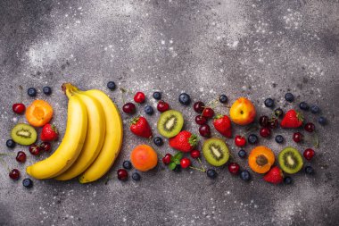 Meyve ve çilek yaz arka plan