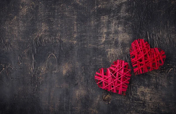 Valentines Day background with red hearts — Stock Photo, Image