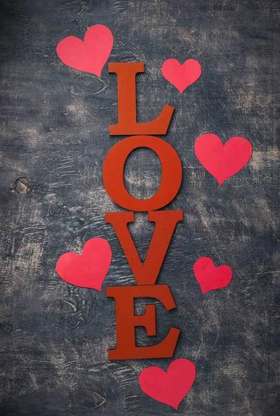 Valentines Day background with letters LOVE — Stock Photo, Image