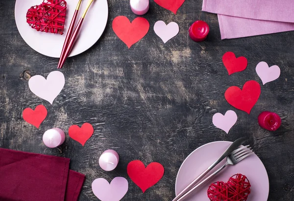 Valentines Day festive table setting — Stock Photo, Image