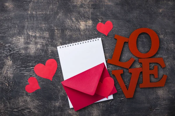 San Valentino sfondo con lettere AMORE — Foto Stock