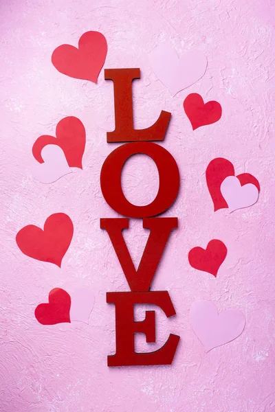 Valentines Day background with letters LOVE — Stock Photo, Image