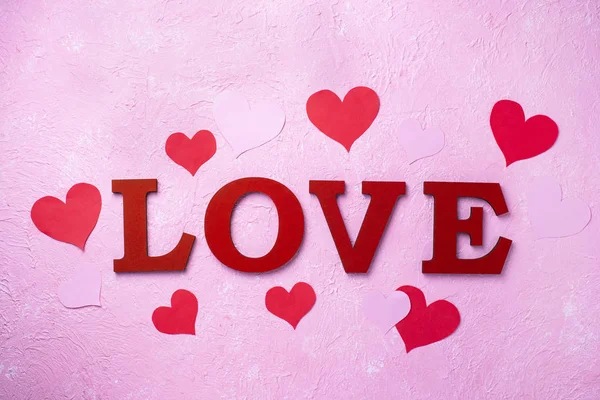 Valentines Day background with letters LOVE — Stock Photo, Image