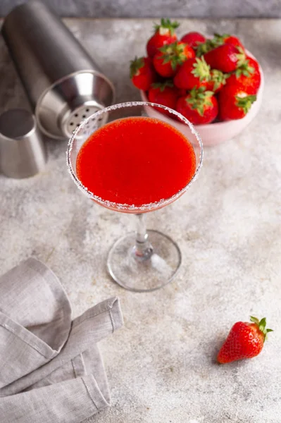 Cóctel Margarita de fresa en vaso — Foto de Stock