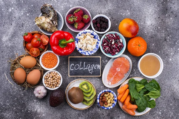 Comida rica em colagénio. Produtos saudáveis — Fotografia de Stock