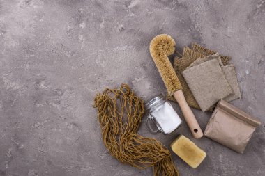 Temizlik için sıfır atık doğal aksesuar