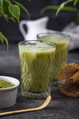 Süt ve buzlu soğuk kibrit çayı