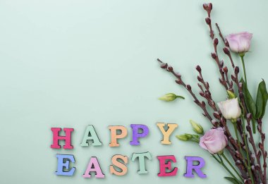 Happy Easter text from colorful letters