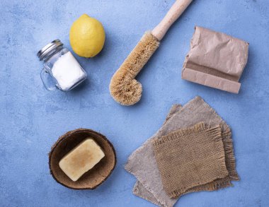 Temizlik için sıfır atık doğal aksesuar