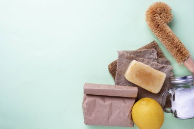 Temizlik için sıfır atık doğal aksesuar