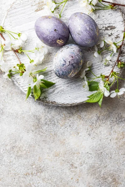 Húsvéti festett tojás márvány hatással — Stock Fotó