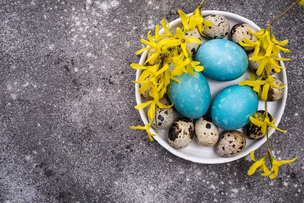 Velikonoční vejce v modré barvě — Stock fotografie