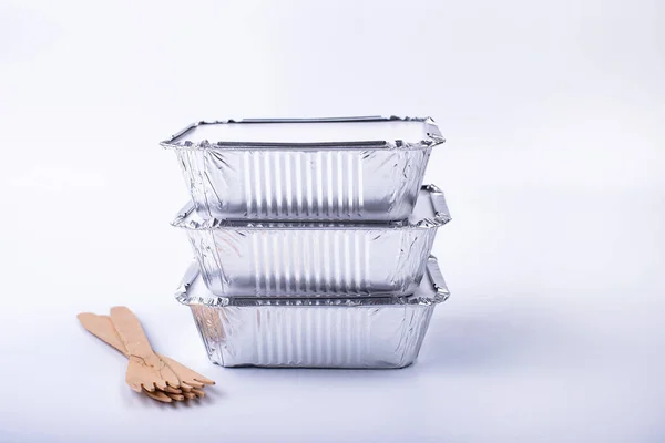 Food delivery concept. Lunch in container — Stock Photo, Image