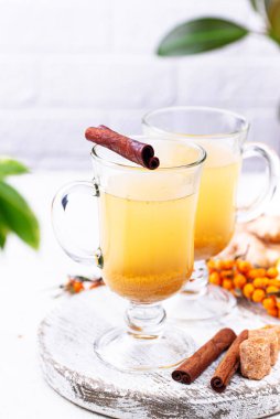 Healthy hot sea buckthorn tea