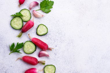 Çeşitli organik sağlıklı sebzeler.