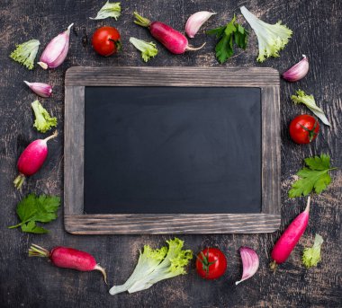 Çeşitli organik sağlıklı sebzeler.