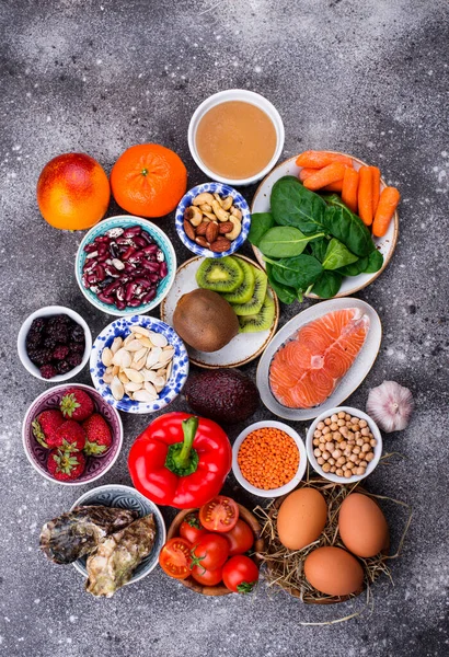 Comida rica em colagénio. Produtos saudáveis — Fotografia de Stock