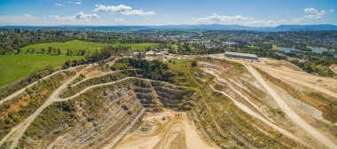 Melbourne, Avustralya 'da kullanılmayan kireç taşı madeni - geniş hava manzarası