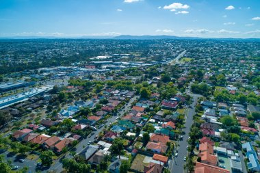 Melbourne, Avustralya 'daki Oakleigh banliyösünün havadan görüntüsü