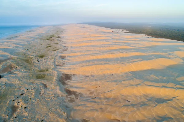 Aerial View Stockton Beach Sand Dunes Sunrise Anna Bay New — Stock Photo, Image