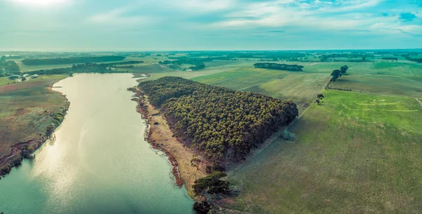 Hopkins River Och Omgivande Landsbygd Flygfoto — Stockfoto