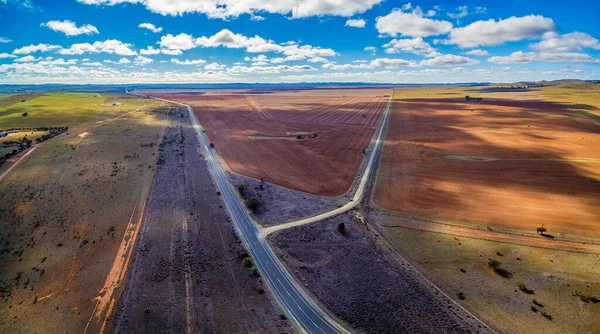 Panorama Aéreo Hermosa Campiña Australia Meridional Campos Arados Pastos — Foto de Stock