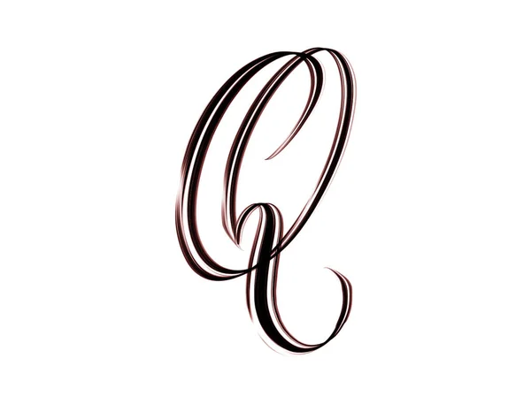 Lettera Script Pennello Lettering Mano Isolato Sfondo Bianco — Foto Stock