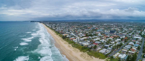 Flygfoto Panorama Över Gold Coast Ocean Kust Mermaid Beach Queensland — Stockfoto