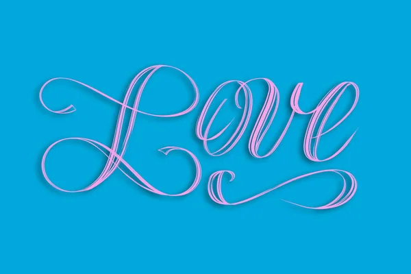 Amor Letras Mão Elegantes Rosa Com Sombra — Fotografia de Stock