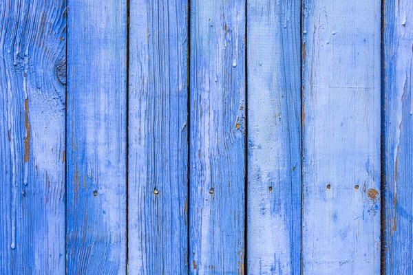 Blue Wooden Planks Nails Painted Rustic Blue Paint — Stock Photo, Image