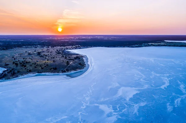 Salt Lake Crosbie Bei Sonnenuntergang Luftaufnahme — Stockfoto