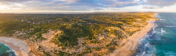 Panorama Aéreo Del Suburbio Del Centeno Península Mornington Atardecer Melbourne — Foto de Stock