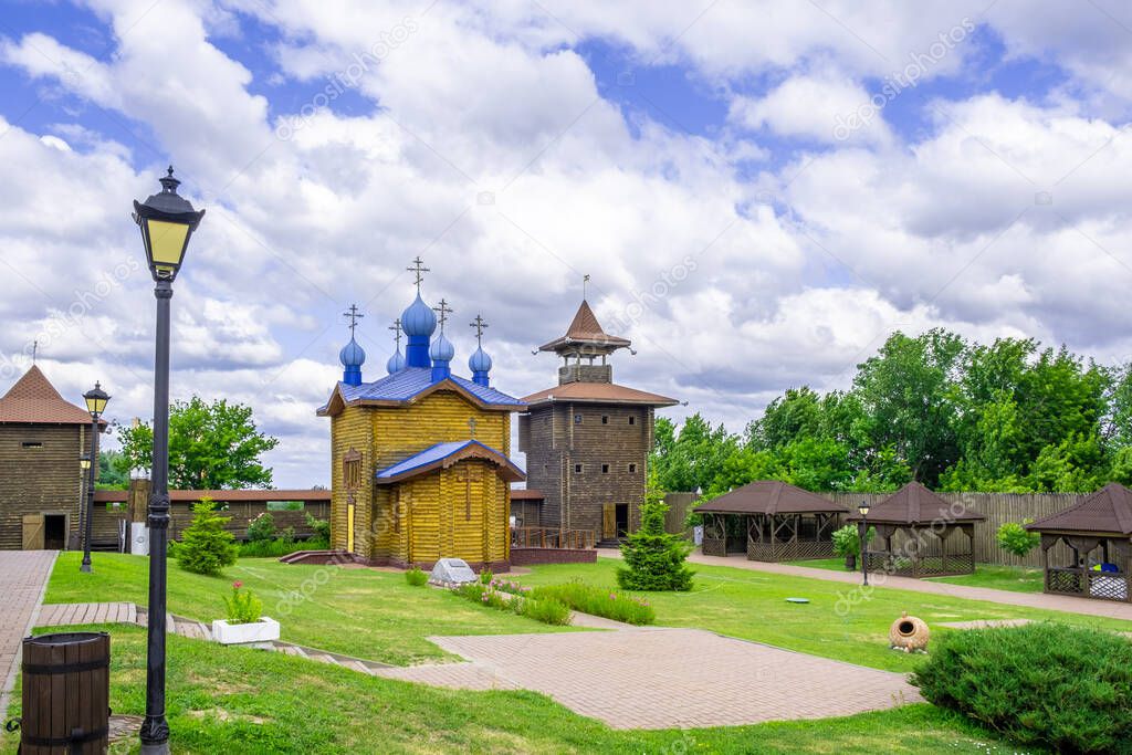 Internal courtyard of Mazyr Castle in Mazyr, Belarus