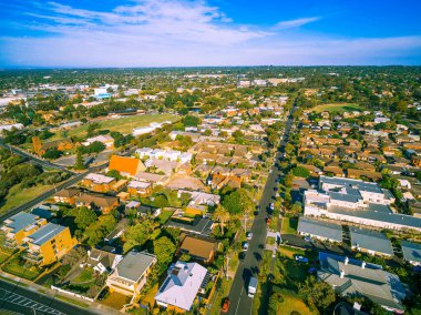 Tipik Avustralya banliyö bölgesinin havadan görünüşü. Frankston, Melbourne, Avustralya