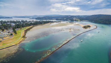 Güzel Avustralya manzarasının havadan görünüşü
