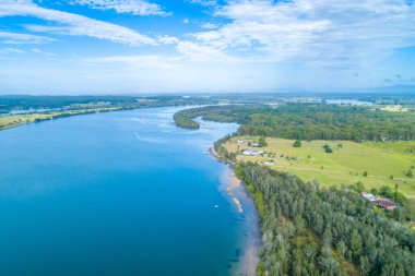 Manning Nehri ve kırsal alan - hava manzarası