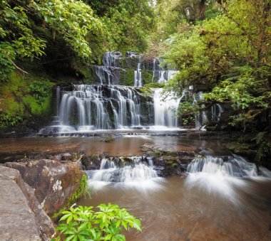 Purakaunui Şelaleleri, Catlins, Güney Adası, Yeni Zelanda