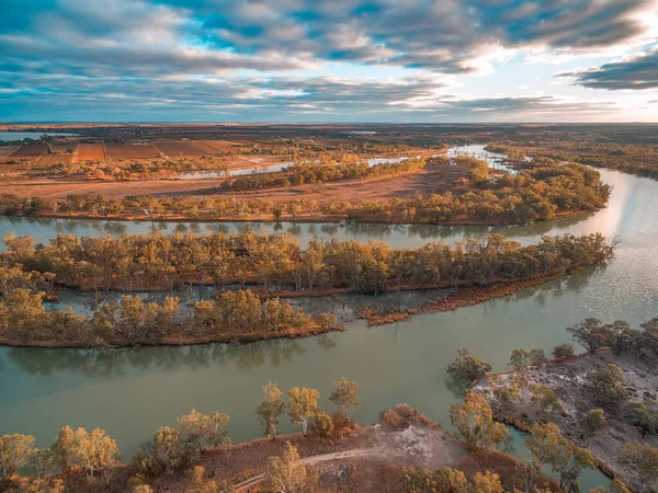 Luchtfoto Van Murray River Bij Kingston Murray Riverland Zuid Australië — Stockfoto