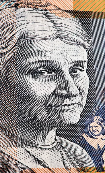 Portrét Edith Cowan Australská Dolarová Bankovka Detailní Záběr — Stock fotografie