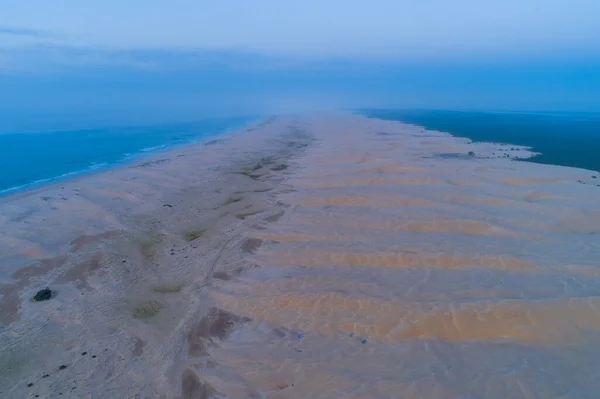 Aerial View Long Strech Sand Dunes Ocean Dawn Anna Bay — Stock Photo, Image