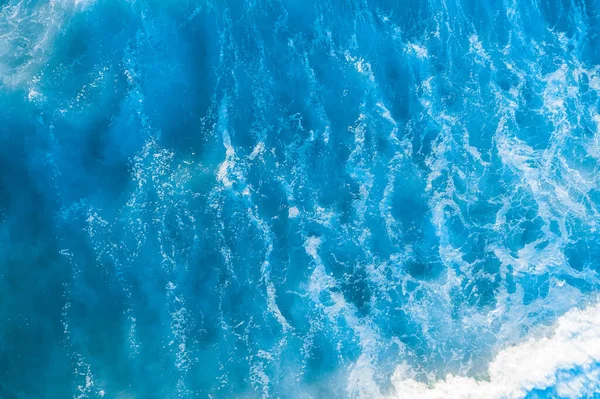 Looking Beautiful Blue Ocean Water Wave Aerial View Copy Space — Stock Photo, Image